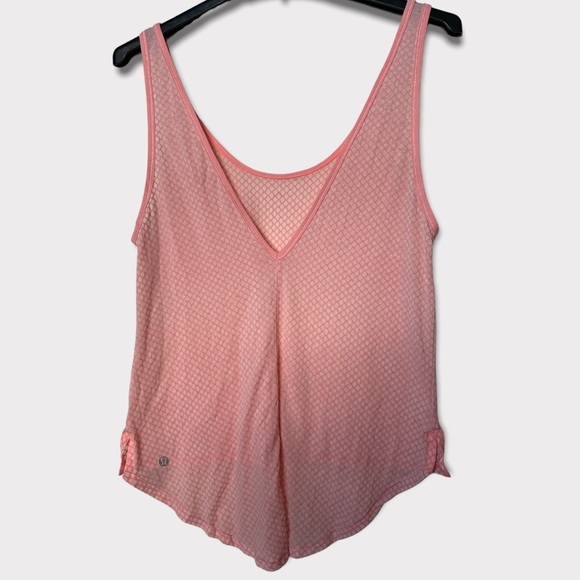 HP Lululemon Burn It Out Tank Mesh Burnout Bleached Coral Size 10 - Picture 8 of 12